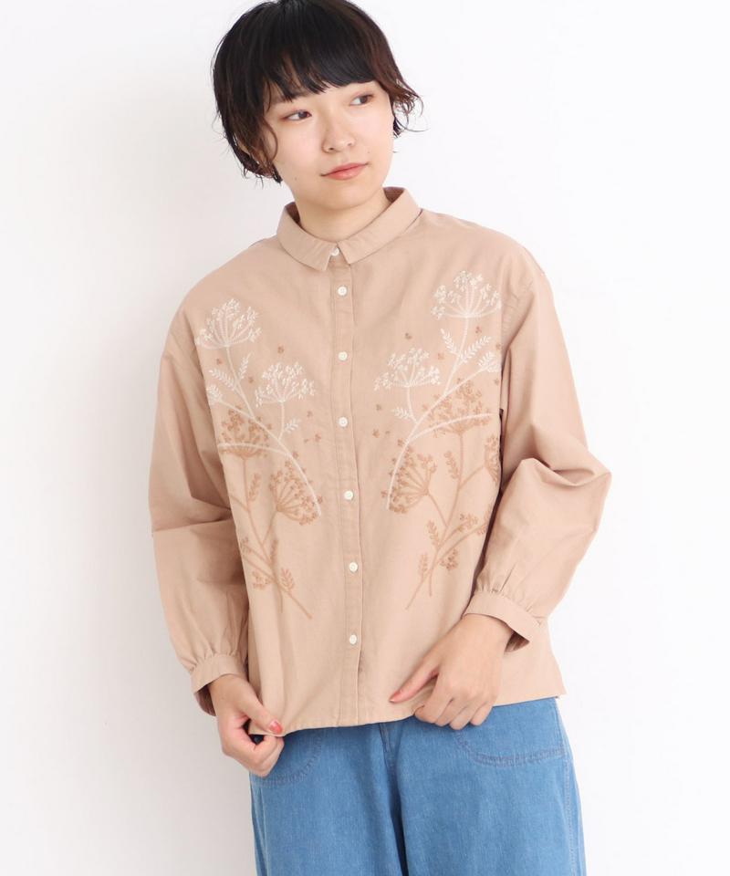 ディルの花刺しゅう　ゆったりシャツ