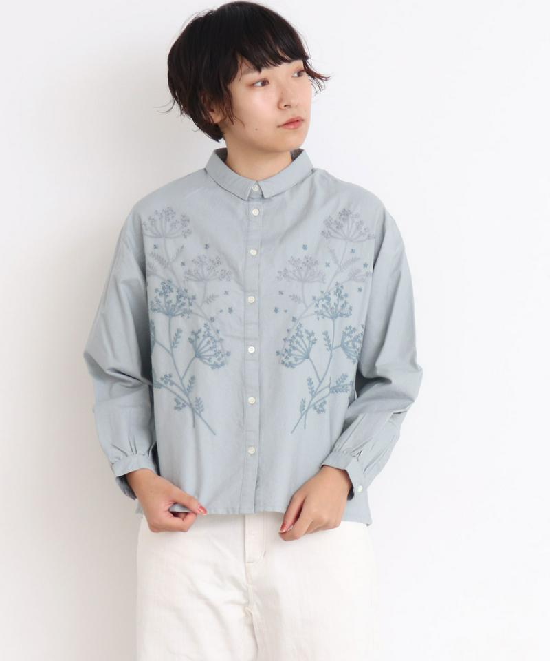 ディルの花刺しゅう　ゆったりシャツ