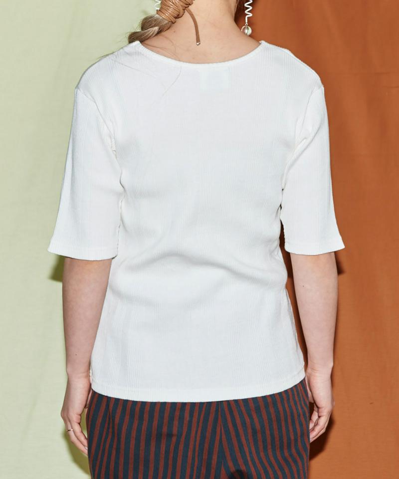 ランダムテレコ　５分袖Tシャツ