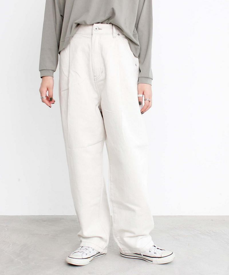 △10oz コットン/リネン キナリ デニムタックパンツ（caph troupe）