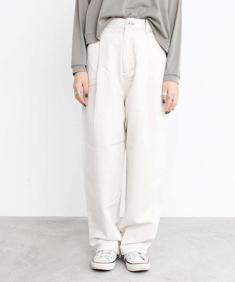 △10oz コットン/リネン キナリ デニムタックパンツ（caph troupe）