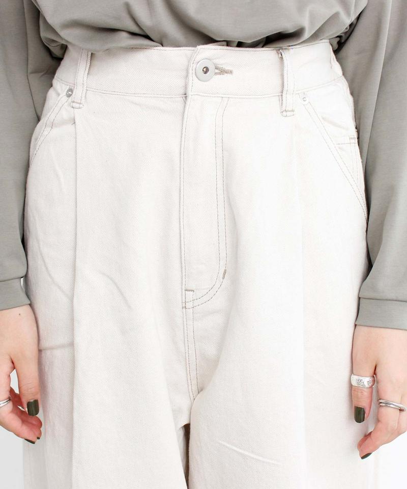 △10oz コットン/リネン キナリ デニムタックパンツ（caph troupe）