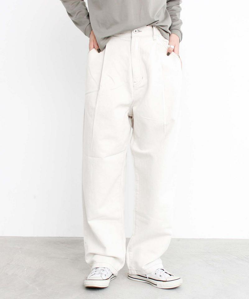 △10oz コットン/リネン キナリ デニムタックパンツ（caph troupe）