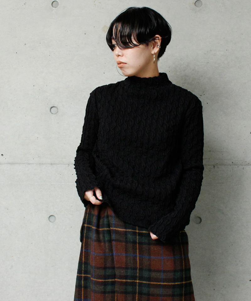 ○シャーリングジャガードハイネックプルオーバー