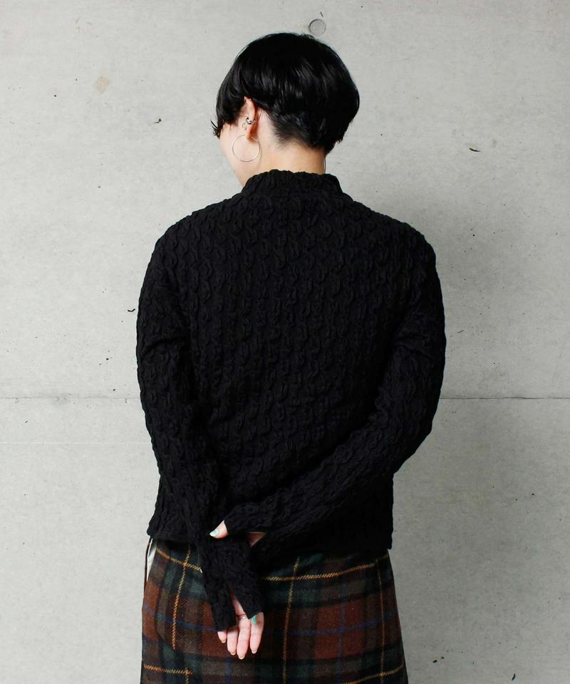 ○シャーリングジャガードハイネックプルオーバー