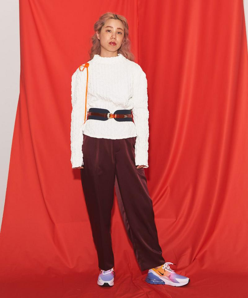 ○シャーリングジャガードハイネックプルオーバー
