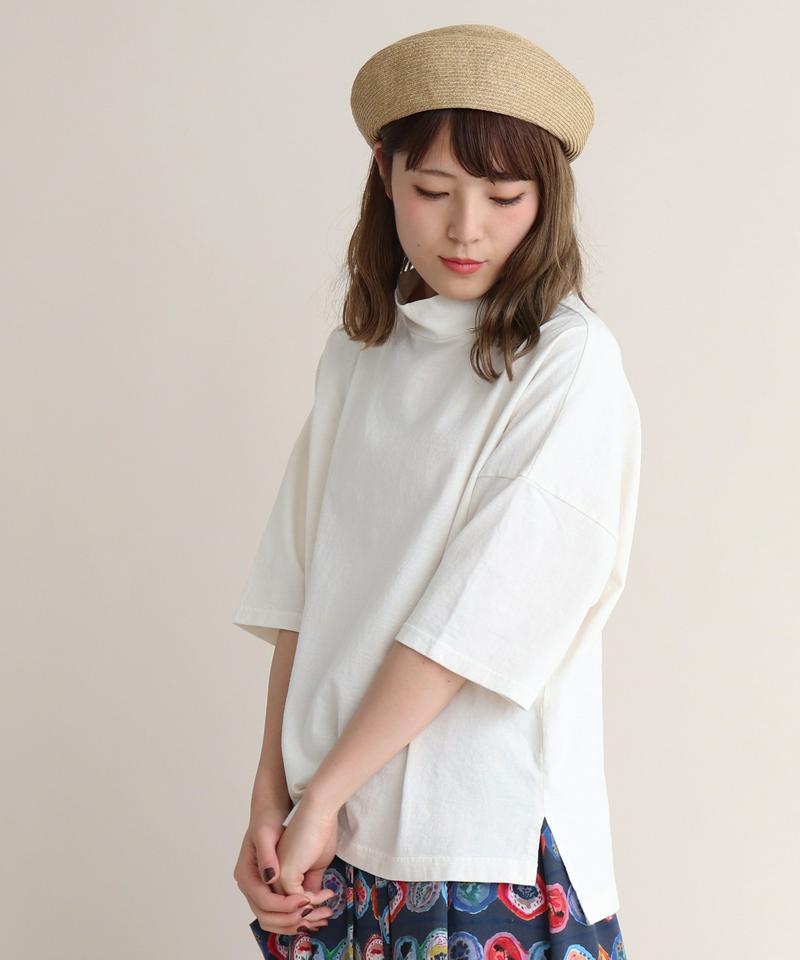 mat　USA18/-製品染め　モックネックTシャツ