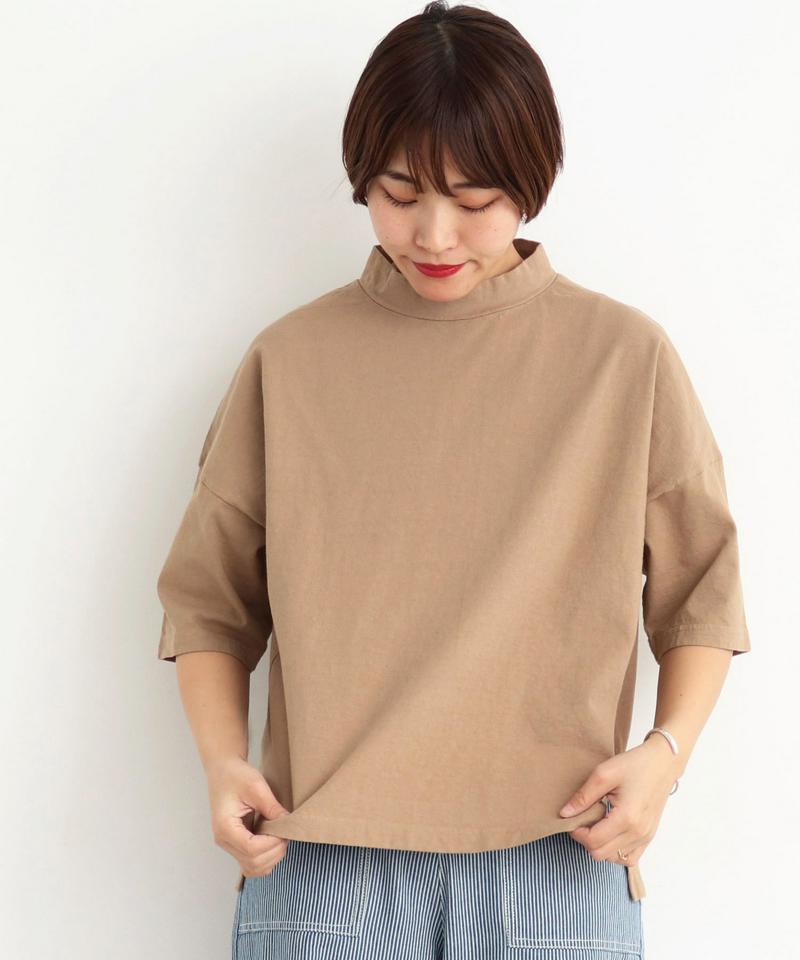 mat　USA18/-製品染め　モックネックTシャツ