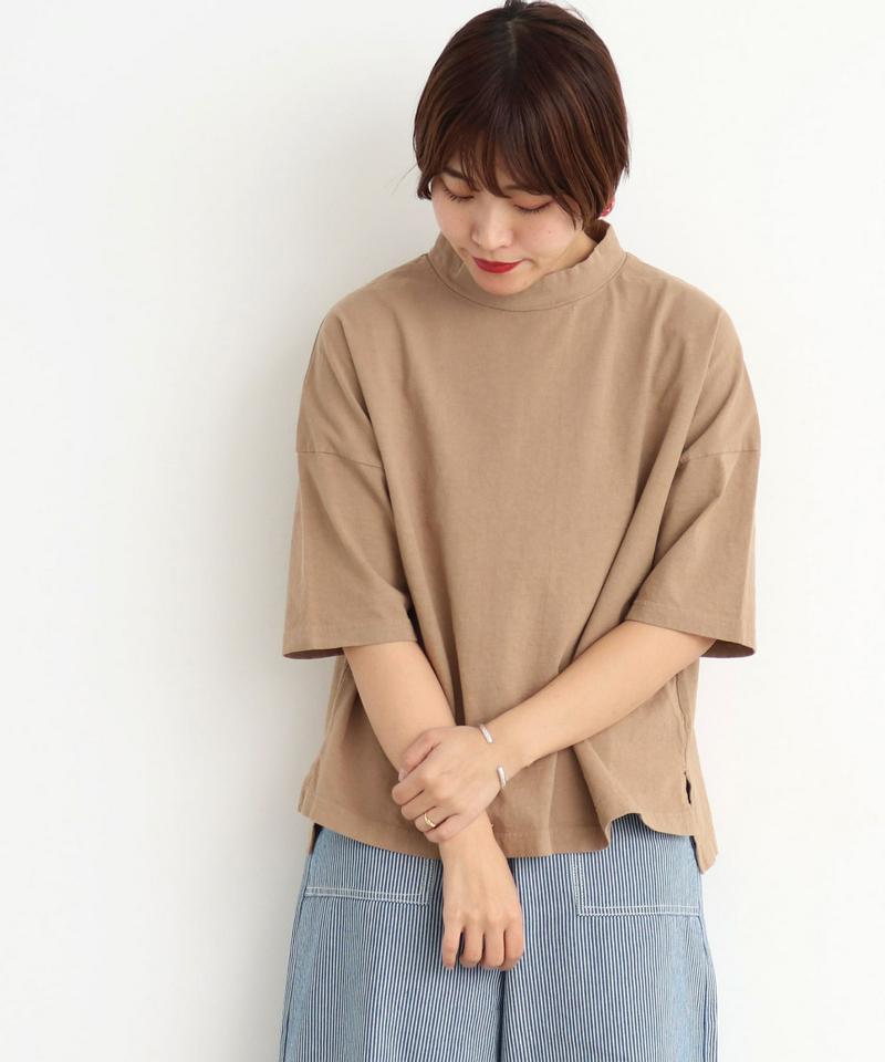 mat　USA18/-製品染め　モックネックTシャツ