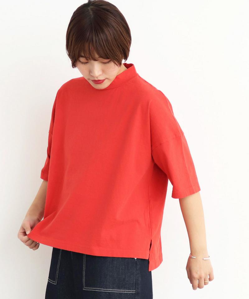 mat　USA18/-製品染め　モックネックTシャツ
