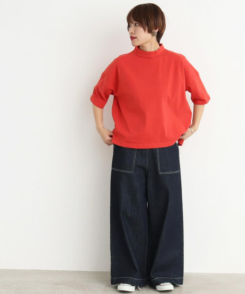 mat　USA18/-製品染め　モックネックTシャツ