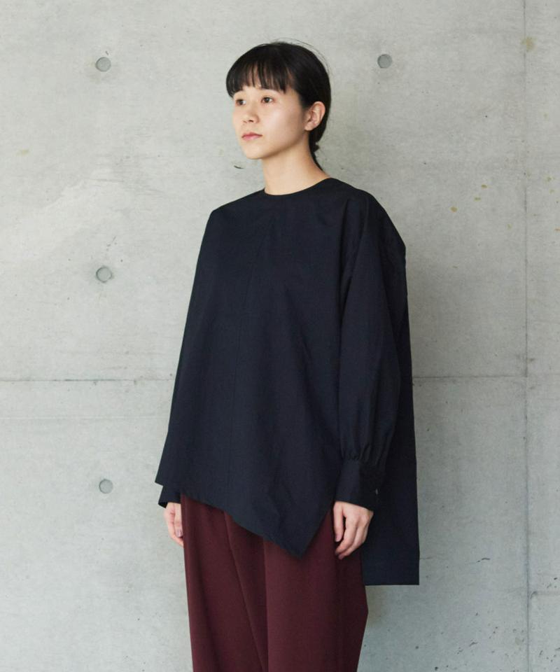 せせらぎ加工　アシメヘムブラウス（note et silence.）