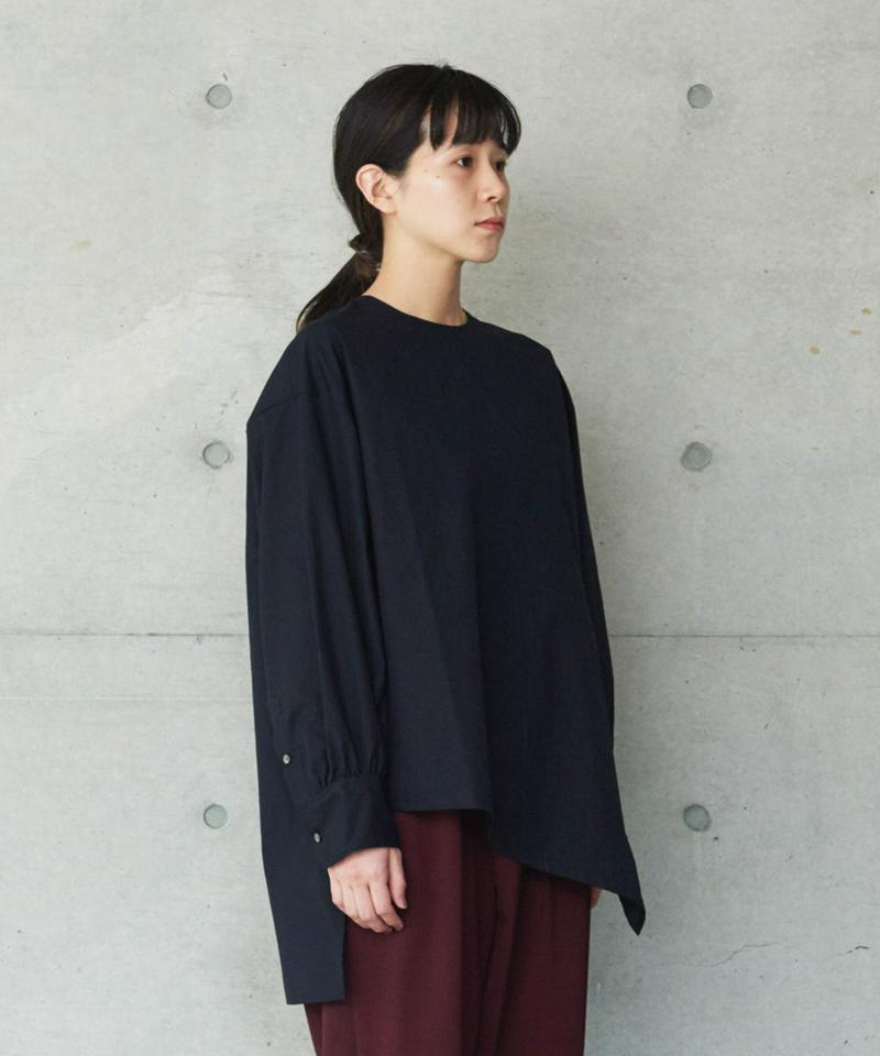 せせらぎ加工　アシメヘムブラウス（note et silence.）