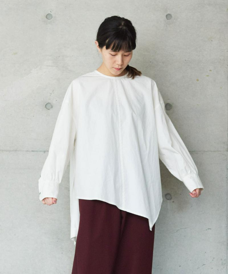 せせらぎ加工　アシメヘムブラウス（note et silence.）