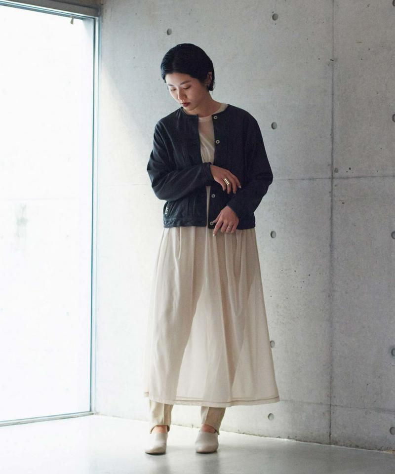 ○Washed Lether ノーカラーブルゾン（nitca）
