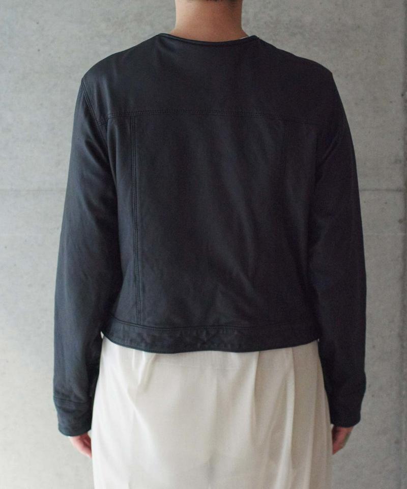 ○Washed Lether ノーカラーブルゾン（nitca）