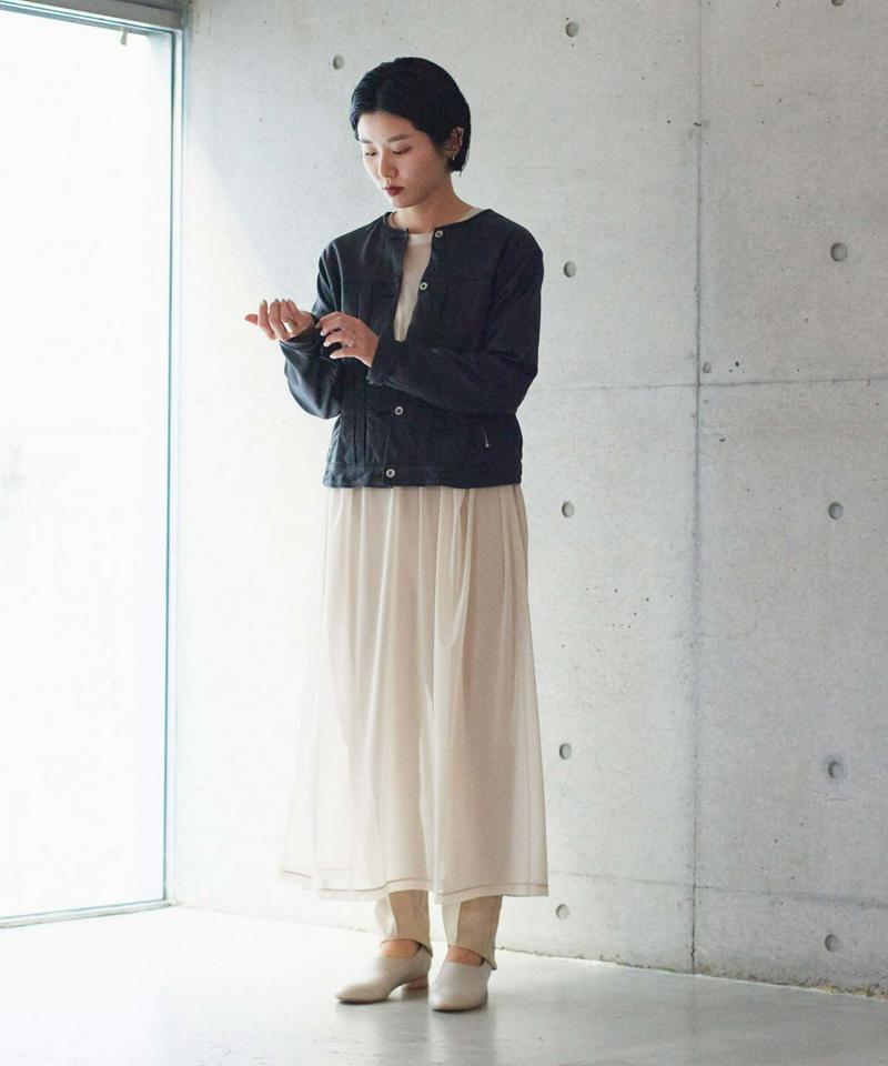 ○Washed Lether ノーカラーブルゾン（nitca）