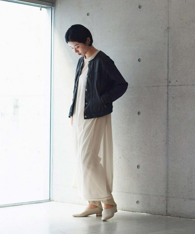 ○Washed Lether ノーカラーブルゾン（nitca）