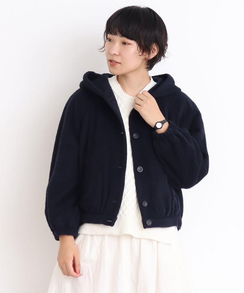 ○アルパカシャギー　フードブルゾン