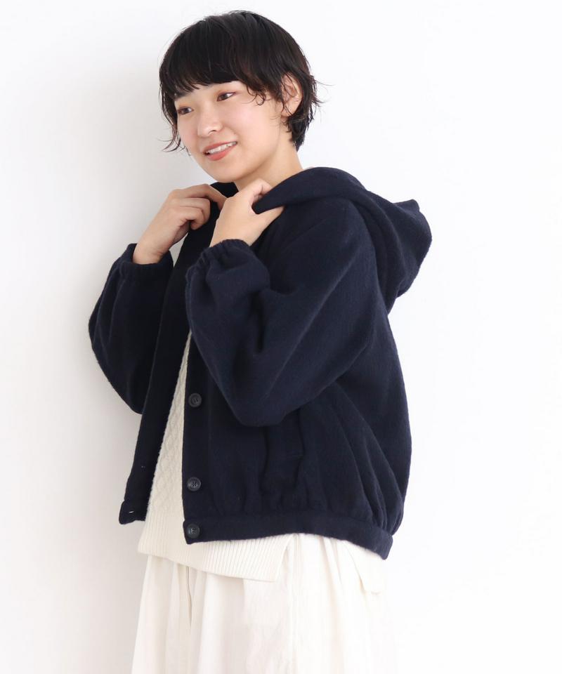 ○アルパカシャギー　フードブルゾン