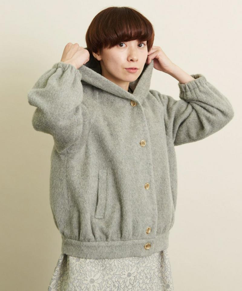 ○アルパカシャギー　フードブルゾン
