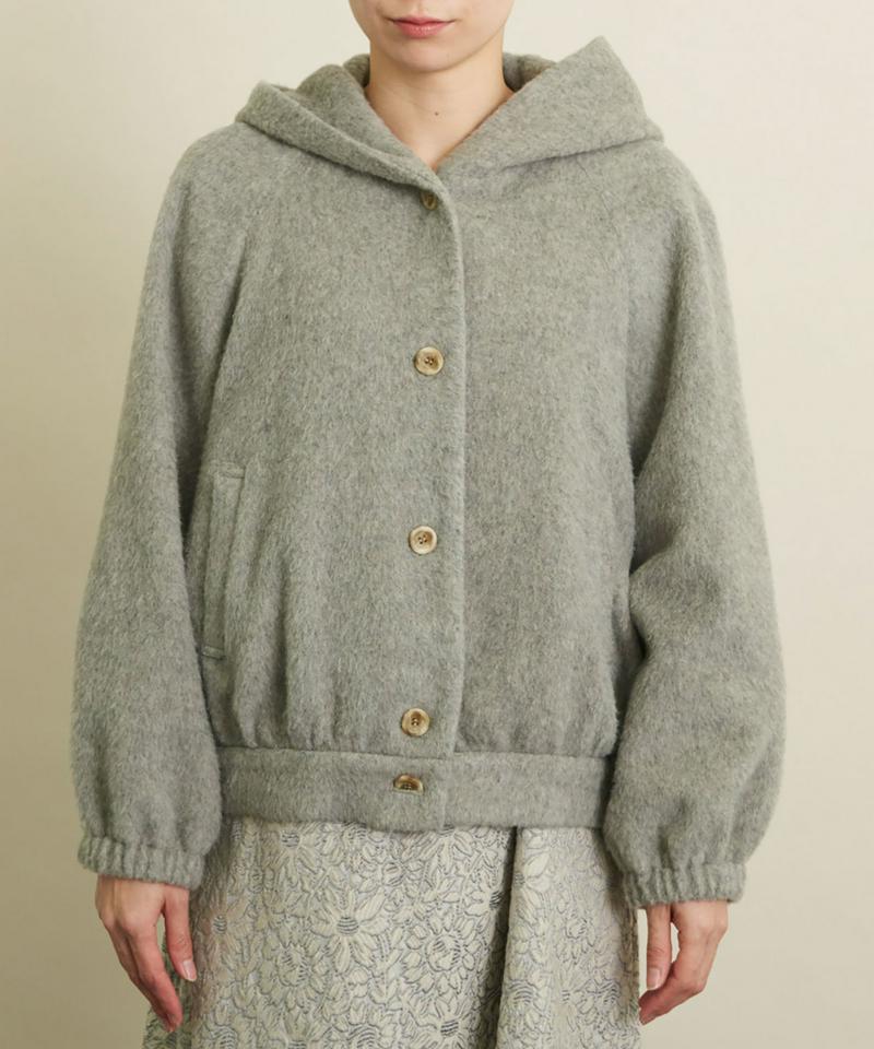 ○アルパカシャギー　フードブルゾン