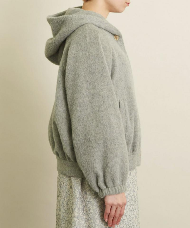 ○アルパカシャギー　フードブルゾン