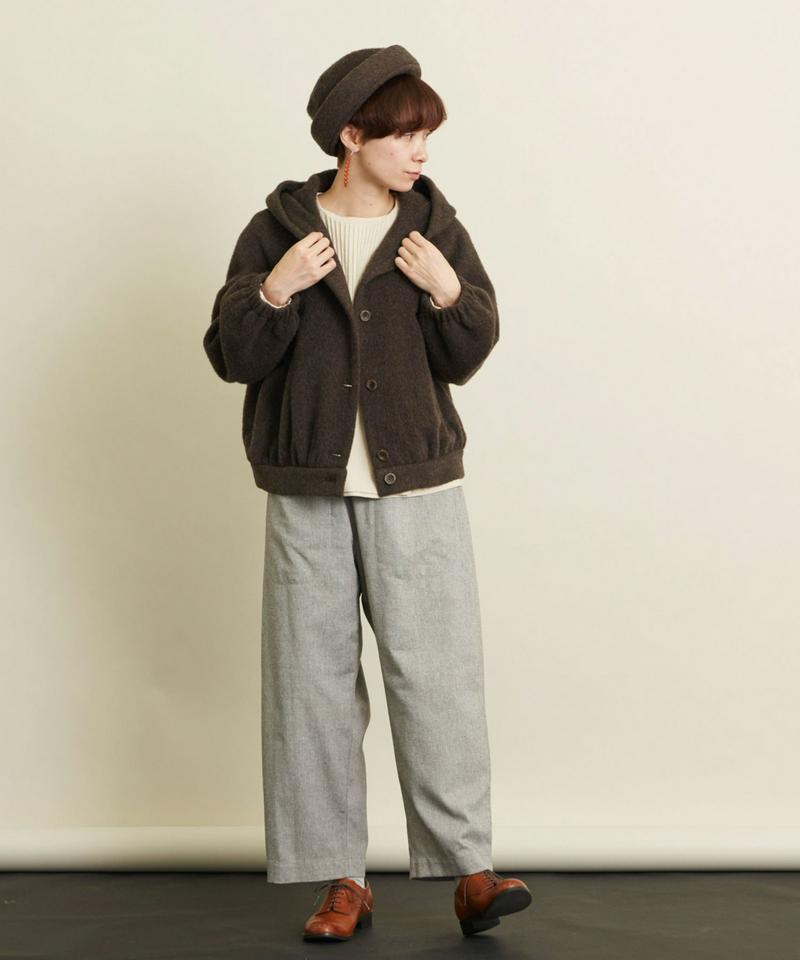 ○アルパカシャギー　フードブルゾン