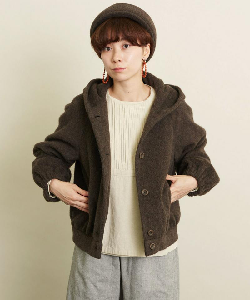 ○アルパカシャギー　フードブルゾン