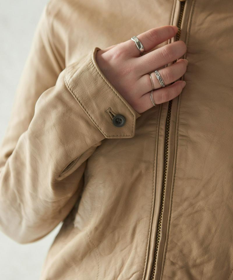 SHEEP LEATHERジップブルゾン
