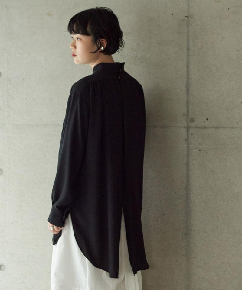 ○130ｄ梨地広巾プリーツパーツシャツ