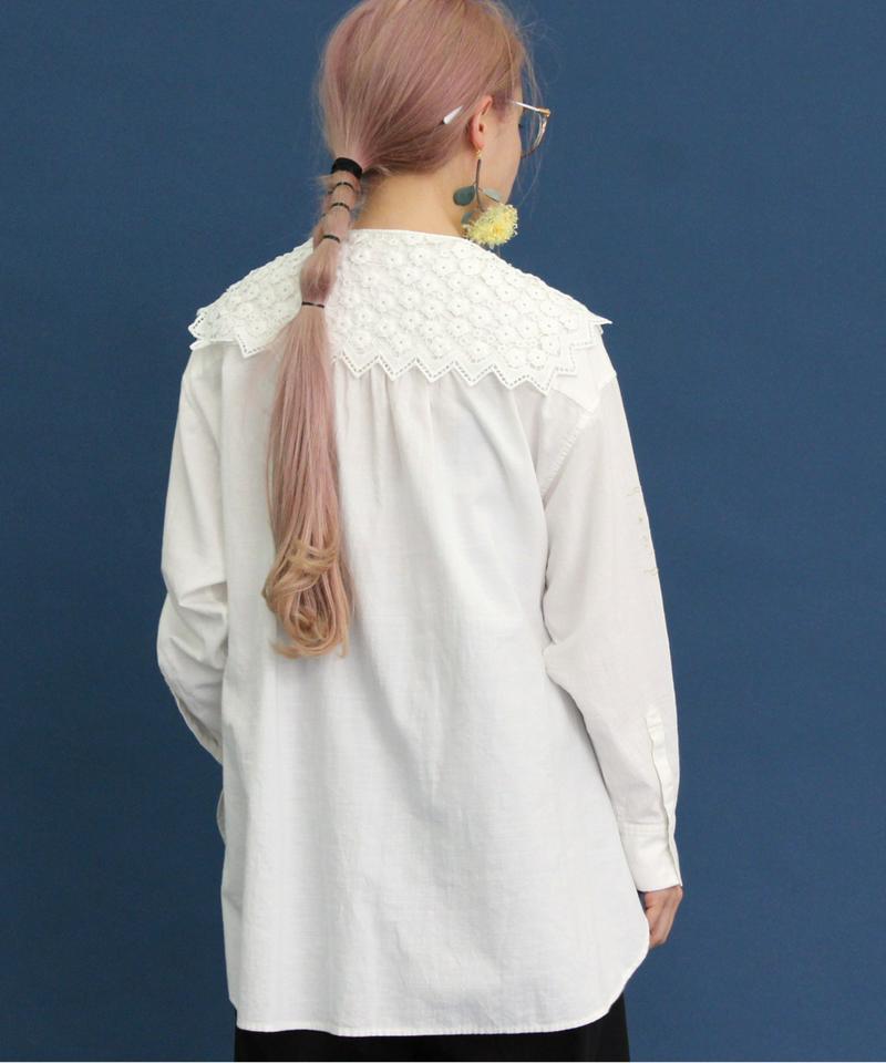 〇eiπe　レース衿ウサギ刺繍ブラウス