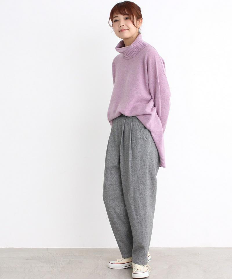 ○mat ウールツィ－ドへリンボンサイド釦パンツ