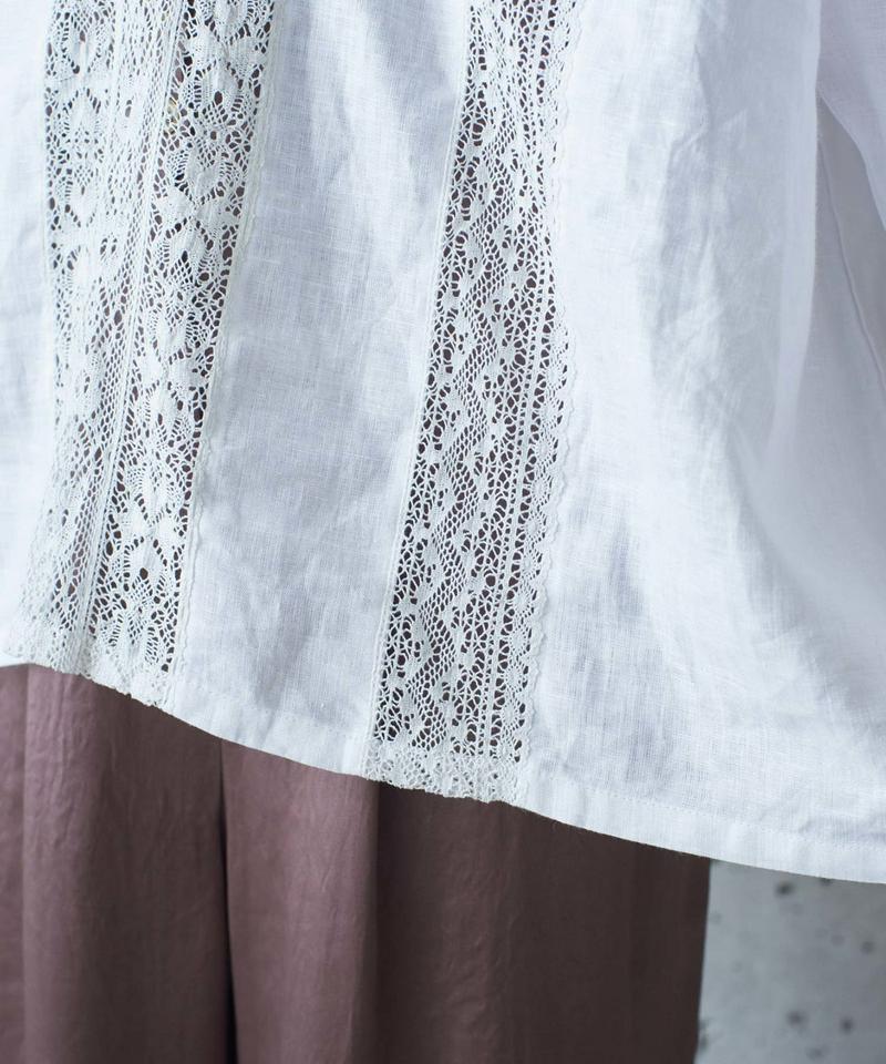 ○レース×リネン刺繍ヨークギャザースモックブラウス（cardo fabrica）