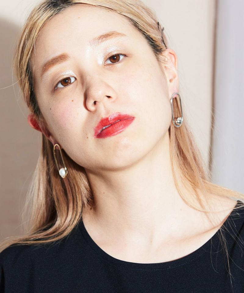 淡水パール　アシメサークルピアス