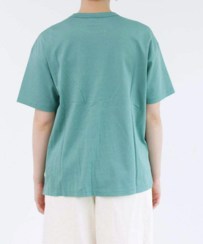 40/-コーマスムースプリーツドッキングTシャツ