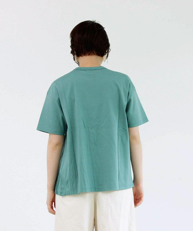 40/-コーマスムースプリーツドッキングTシャツ