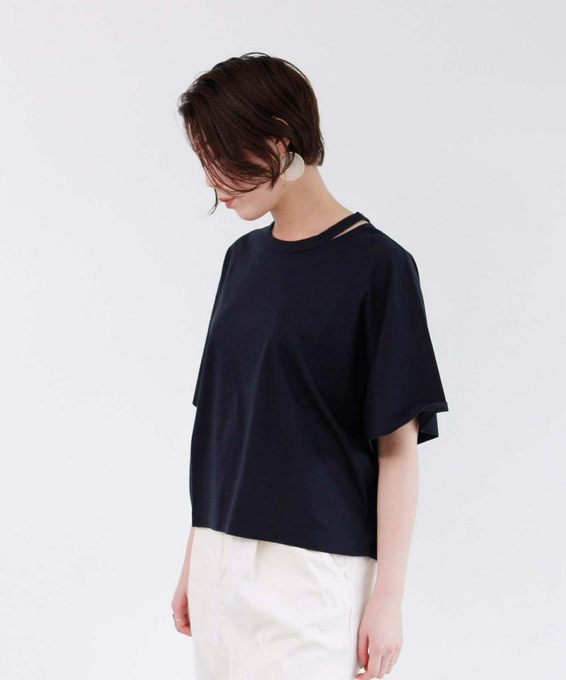 40/-コーマスムース袖フレアTシャツ