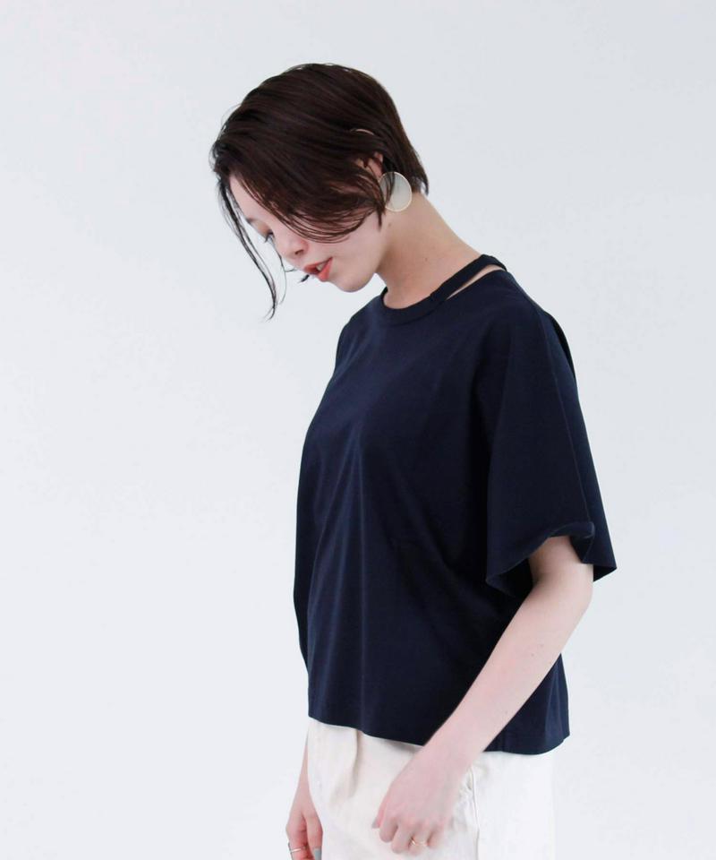 40/-コーマスムース袖フレアTシャツ