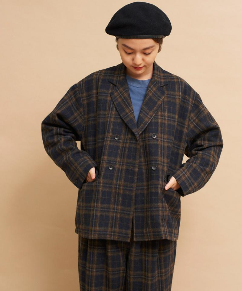 ○mat ウールツィードチェック Pereジャケット