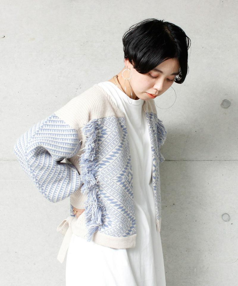 ○ジャカードニット　ショートカーディガン