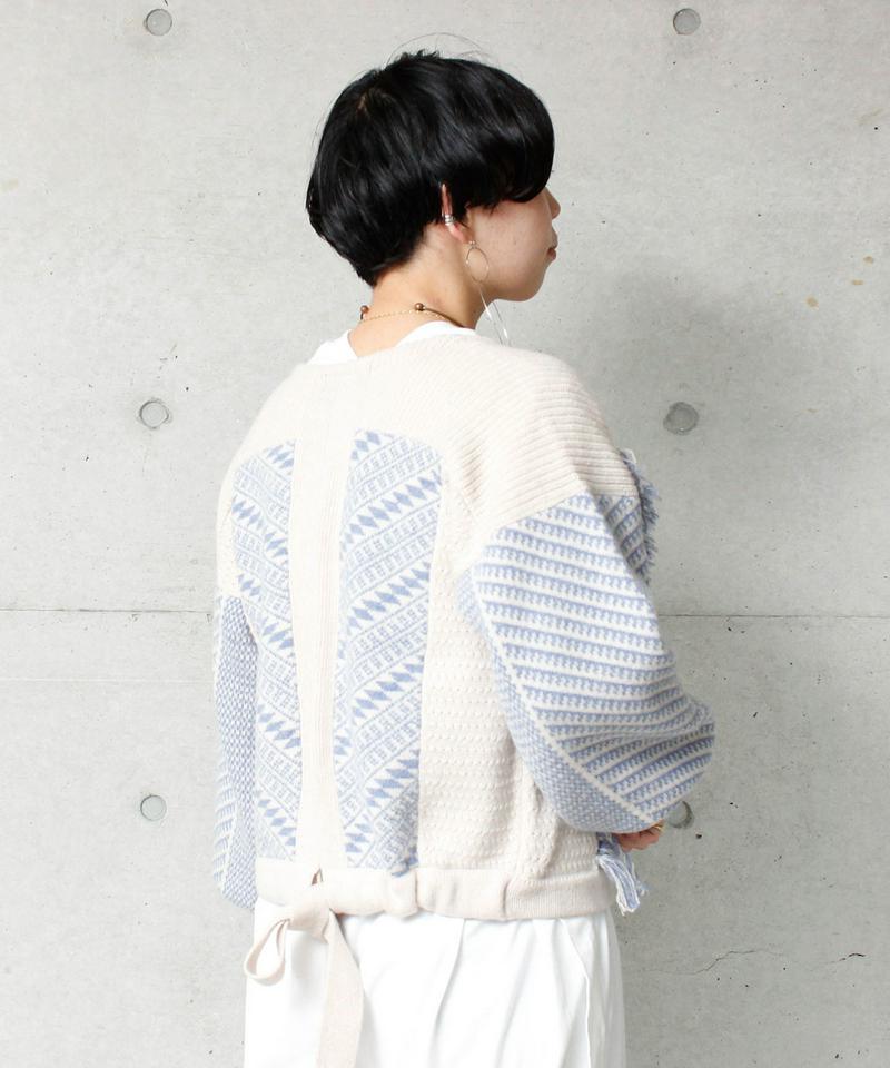 ○ジャカードニット　ショートカーディガン