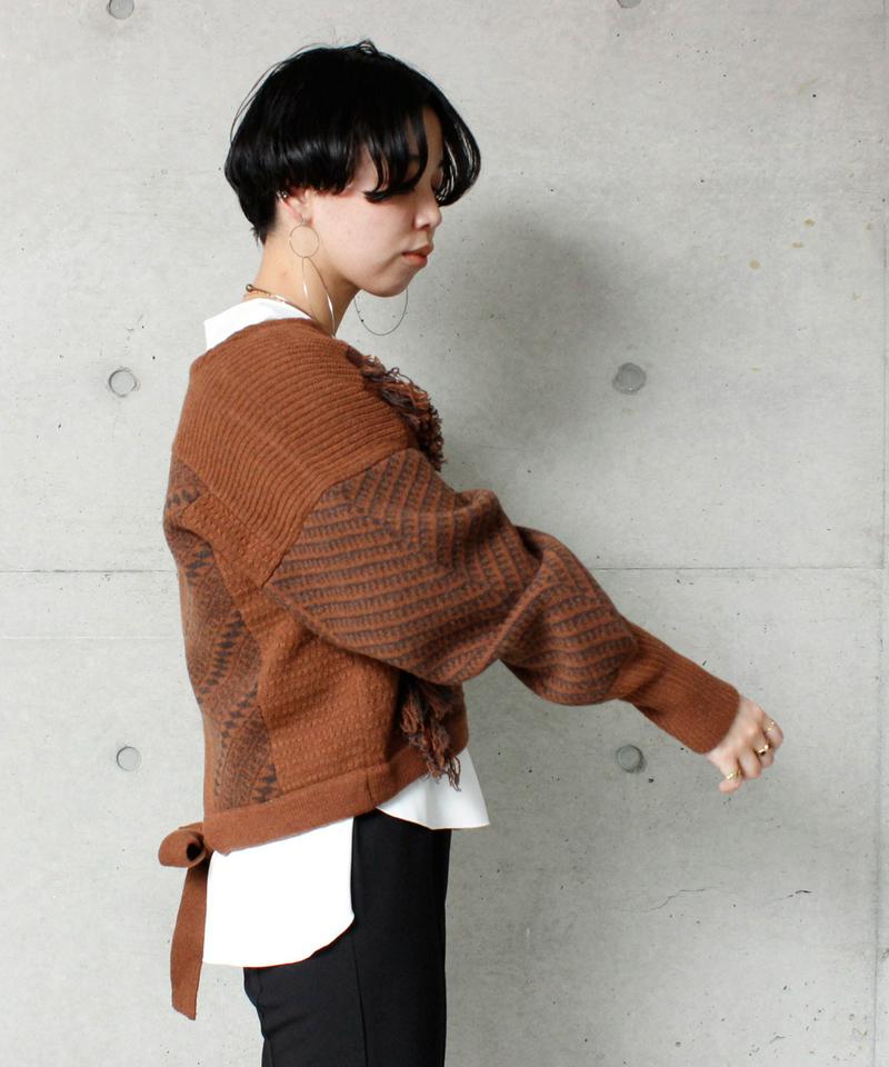 ○ジャカードニット　ショートカーディガン