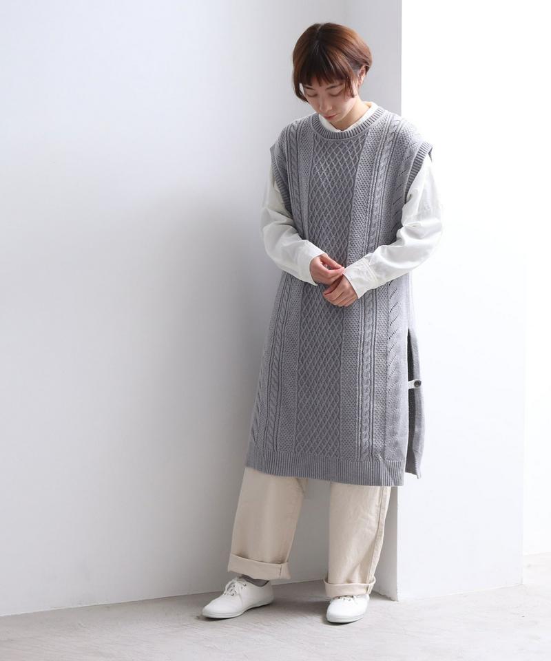 ○アラン編み　ベストワンピース