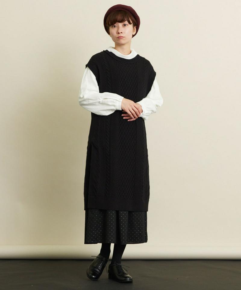 ○アラン編み　ベストワンピース