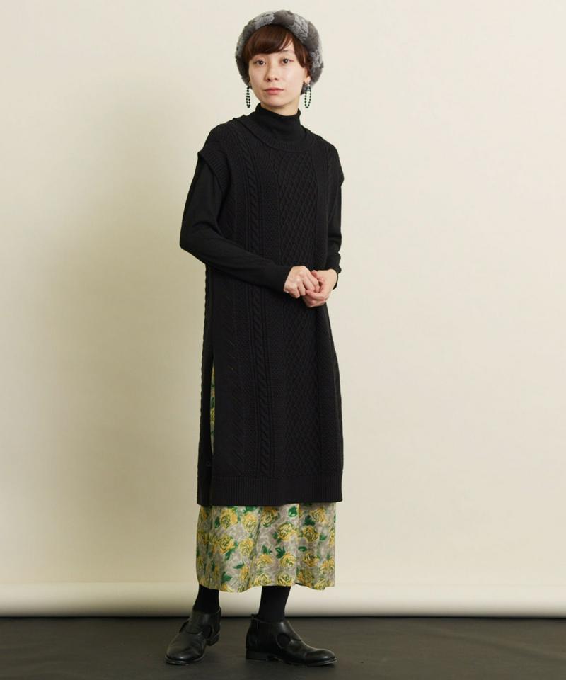 ○アラン編み　ベストワンピース