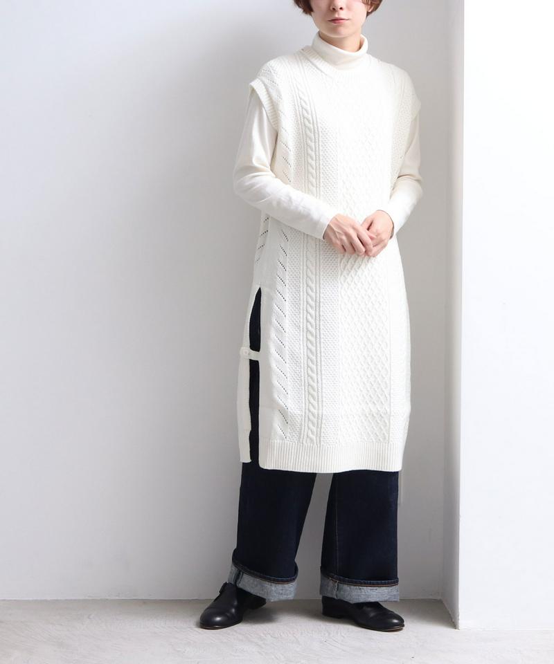 ○アラン編み　ベストワンピース