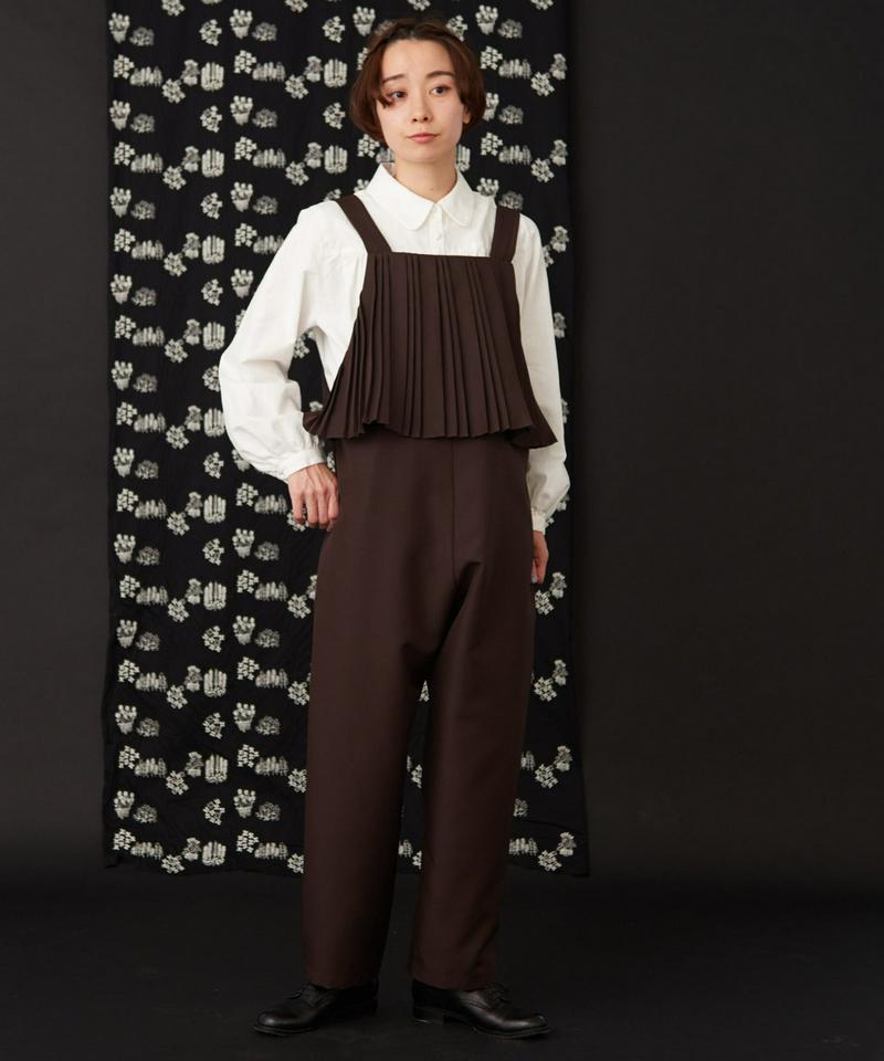 〇ポリエステルツイル　プリーツサロペット