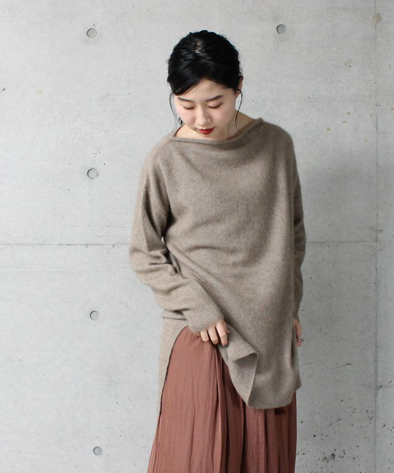 ○ラクーン50ドレープネックチュニックプルオーバー