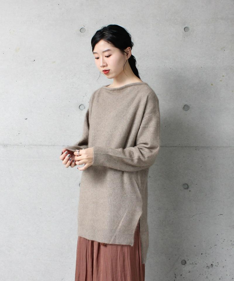 ○ラクーン50ドレープネックチュニックプルオーバー